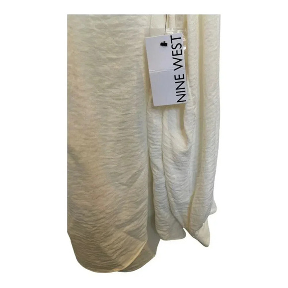 NEW Women's XL Cream Nine West Button Front Balloon Sleeve‎ Tunic - Picture 5 of 5